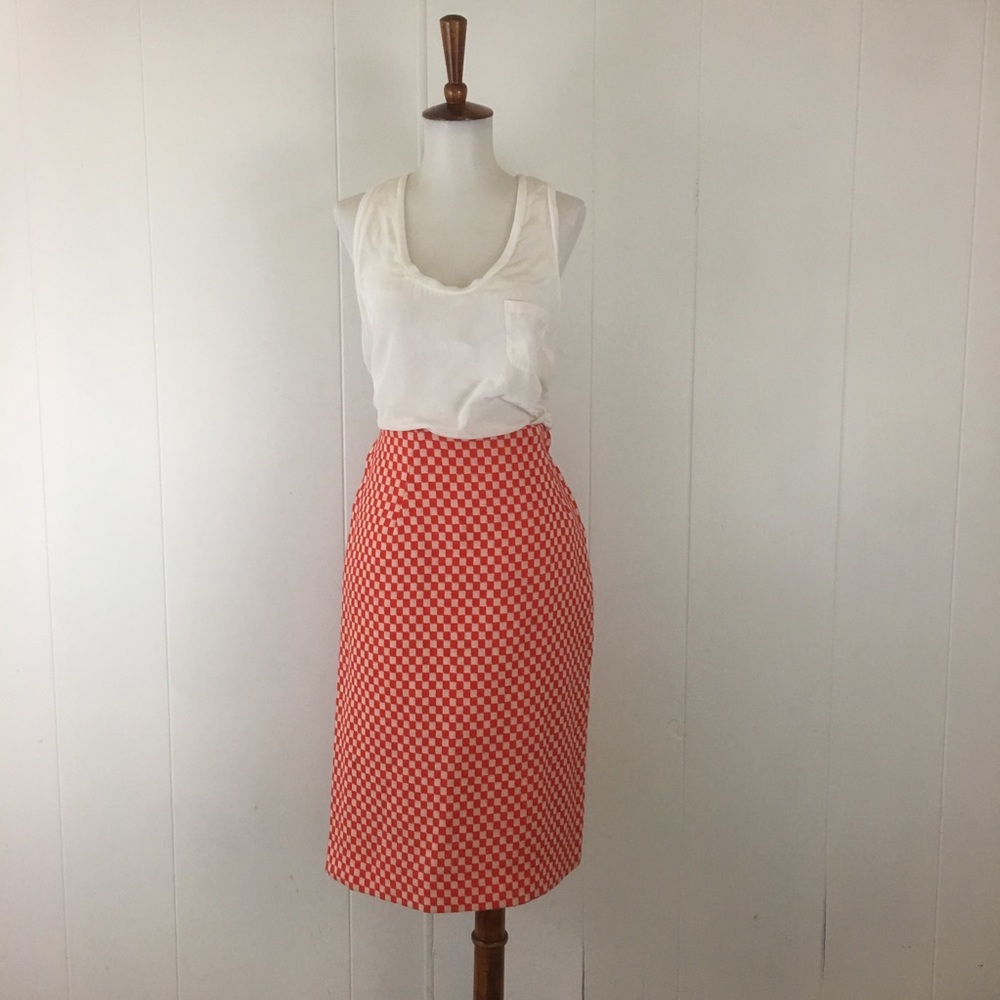 Vintage Checked Pencil Skirt